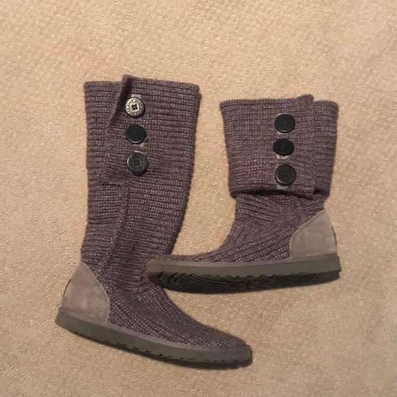 grey knit uggs - Picture 1 of 4